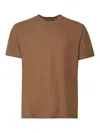 Zanone Crew Neck Plain Design Short Sleeves T-shirt In Brown