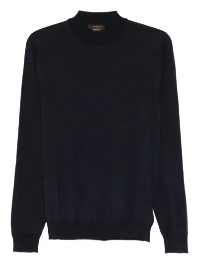 Zanone Lupetto Long Sleeve High Neck Pullover In Black