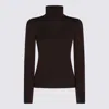 Zanone Long Sleeve Turtleneck Knitwear With Ribbed Texture In Brown