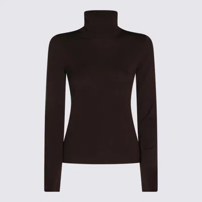 ZANONE DARK BROWN WOOL KNITWEAR
