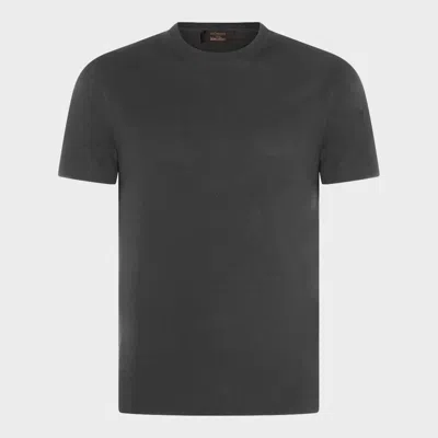 Zanone Dark Grey Cotton T-shirt In Black