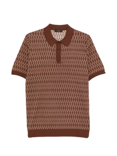 Zanone Diamond Pattern Polo Shirt In Multi
