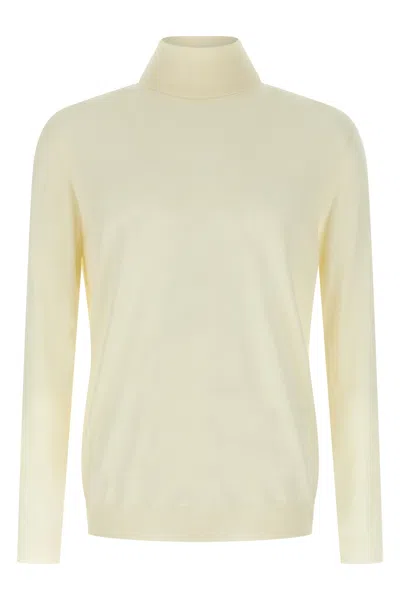 Zanone Turtleneck Sweater With Long Sleeves And Ribbed Finish In Yellow