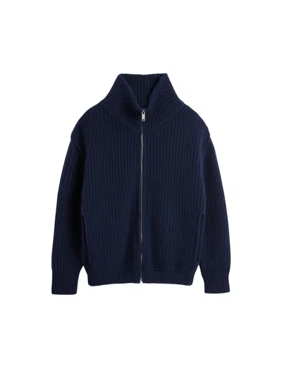Zanone Dv Virgin Wool-blend Oversized Cardigan In Blue