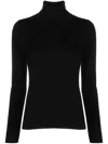 Zanone Fine-knit Certified Flexwool Slim Fit Turtleneck Sweater In Black