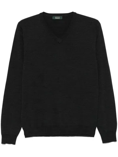 Zanone Fine-knit Jumper In Grey