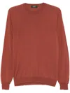 Zanone Fine-knit Sweater In Rostbraun