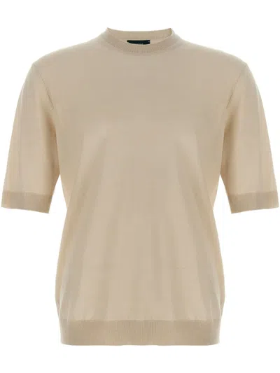 Zanone Fine-knit T-shirt In Neutrals