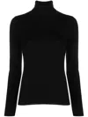 Zanone Fine-knit Certified Flexwool Slim Fit Turtleneck Sweater In Black