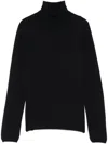 Zanone Fine-knit Certified Flexwool Slim Fit Turtleneck Sweater In Black