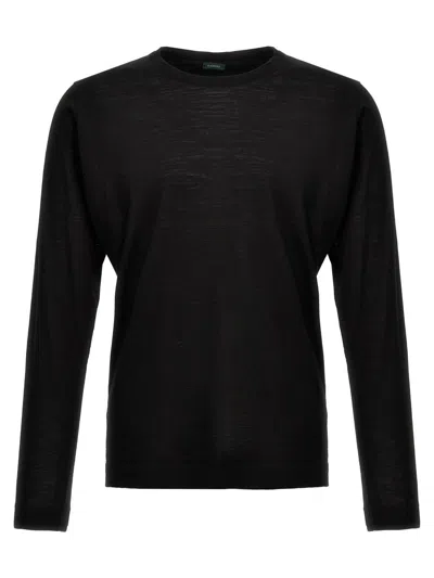 Zanone Fine Wool Gauge 18 Sweater In Black