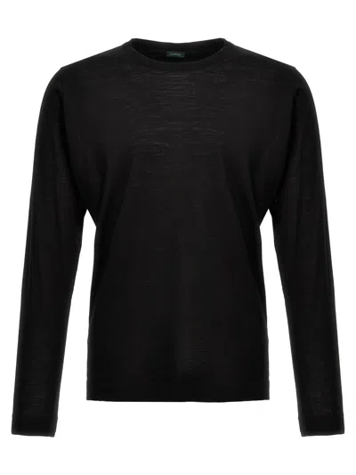 Zanone Fine Wool Gauge 18 Jumper In Black