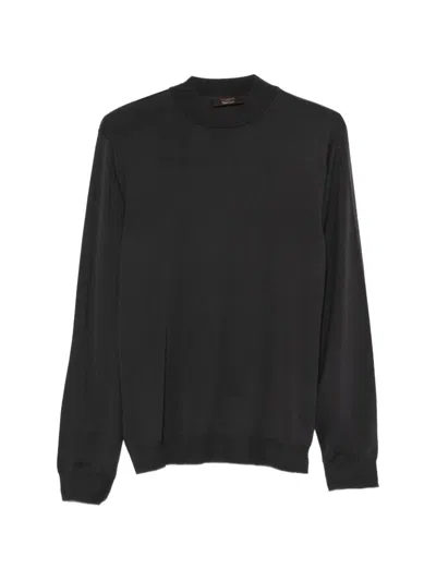 Zanone Fine-knit Sweater In Blue