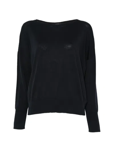 Zanone Fine-knit Top In Blue