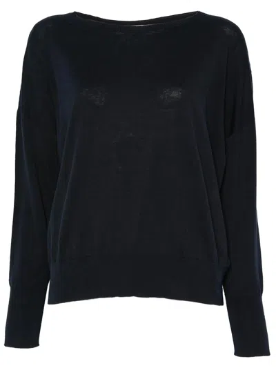 Zanone Fine-knit Top In Blue