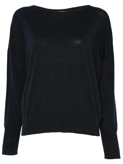 Zanone Fine-knit Top In Black