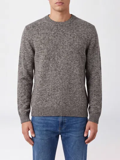 Zanone Fine-knit Virgin Wool Crewneck Jumper With Long Sleeves In Brown