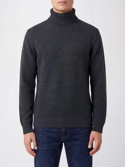 Zanone Fine-knit Virgin Wool Turtleneck Jumper With Long Sleeves In Blue