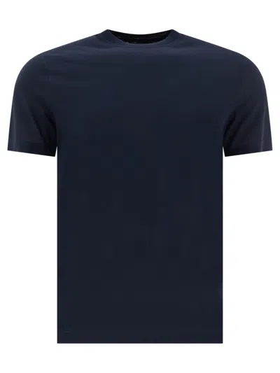 Zanone Fitted Blue Short-sleeved T-shirt