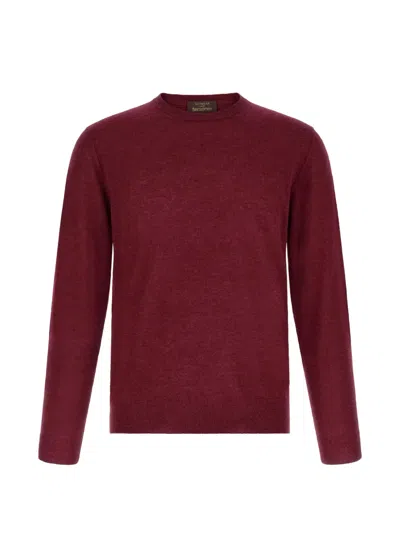 Zanone Giro Cashmere Crew Neck Long Sleeve Sweater In Burgundy