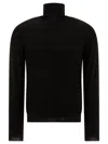 Zanone Men Black Solid Turtle Neck Sweater In Black