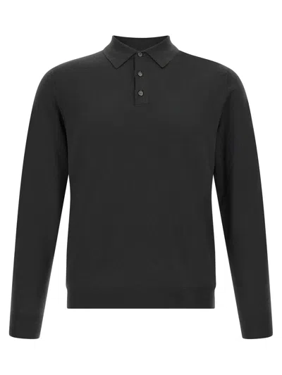 Zanone Flexwool Wool Polo Shirt In Gray