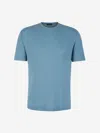 Zanone Sandro Man T-shirt Deep Teal Size M Linen In Blau