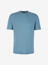 Zanone Sandro Man T-shirt Deep Teal Size M Linen In Blue