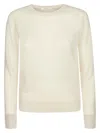 Zanone Ribbed Round-neck Sweater In Milk