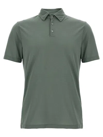 ZANONE GREEN ICE COTTON POLO SHIRT