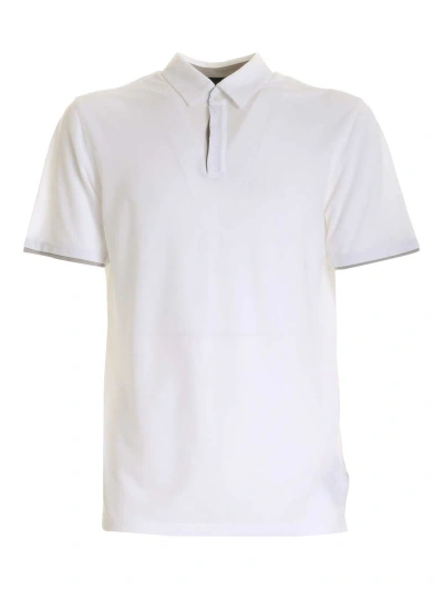 Zanone Grey Details Polo Shirt In White