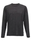Zanone Heathered Grey Crewneck Wool Sweater With Classic Fit In Brown