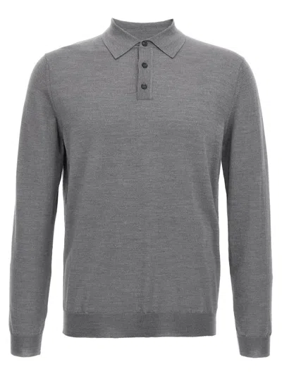 ZANONE GREY SOLID POLO SHIRT