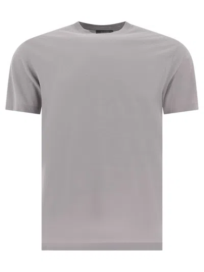 Zanone Grey T-shirt With Soft Cotton-elastane Blend In Gray