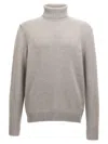Zanone Wool Turtleneck Sweater With Classic Knit Texture In Grey
