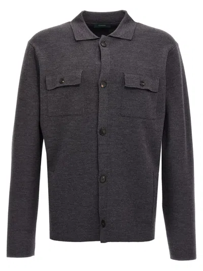 ZANONE GREY WOOL CARDIGAN