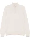 Zanone Half-zip Sweater In Neutrals
