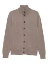 Zanone High-neck Button-fastening Cardigan In Gray