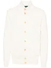 Zanone High-neck Cotton Cardigan In Neutrals