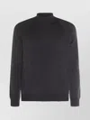 Zanone High Neck Raglan Sweater With Ribbed Cuffs And Hem In Black