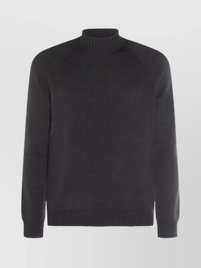 ZANONE HIGH NECK RAGLAN SWEATER WITH RIBBED CUFFS AND HEM