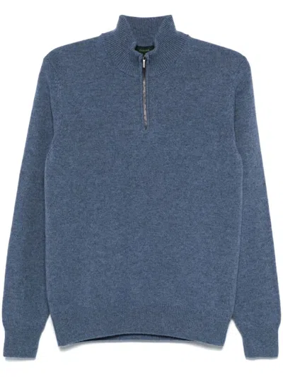 Zanone High-neck Sweater In Blue
