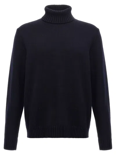 Zanone High Neck Sweater In Blue