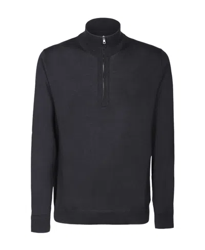 Zanone High-neck Virgin Wool Jumper In Black