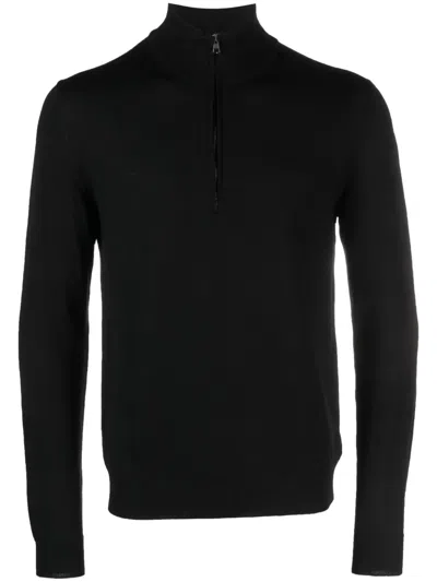 Zanone High-neck Virgin Wool Jumper In Black