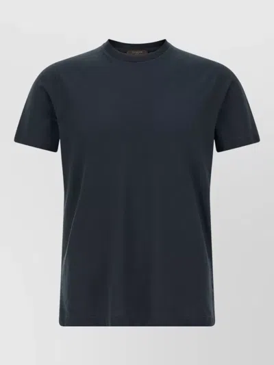 Zanone Ice Cotton Crew Neck Short Sleeve T Shirt In Blue