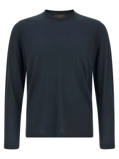 Zanone Ice Cotton Crew Neck T-shirt In Blue