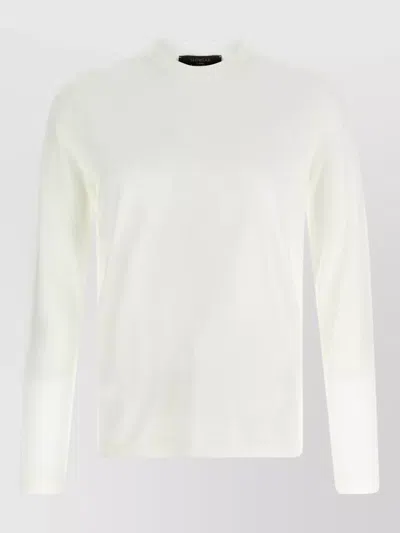 Zanone Ice Cotton Long Sleeve Crew Neck T Shirt In Neutral