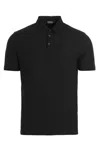 Zanone Ice Cotton Polo Shirt In Black