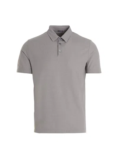 Zanone Ice Cotton Polo Shirt In Gray